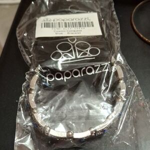 Paparazzi Silver Bracelet with Blue Highlights